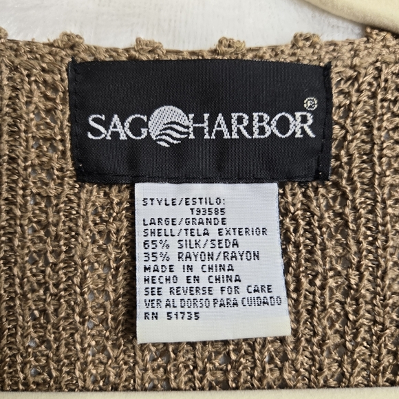 Vintage Sag Harbor Women's Silk Blend Sweater Cartigon Button up Short Sleeves - Picture 3 of 6